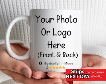 Custom Photo Coffee Mug Gift For Him Her Couples Office Mugs, Company Coffee Cups, Business Mugs