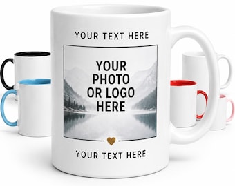 Personalized Coffee Mug. Photo on a Cup. Print Full Color Photos on Both Sides. Dishwasher and Microwave Safe.