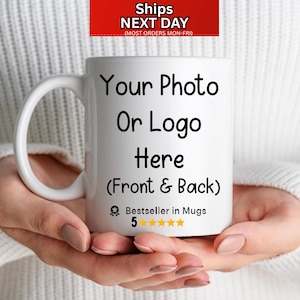 Custom Photo Coffee Mug Gift For Him Her Couples Office Mugs, Company Coffee Cups, Business Mugs