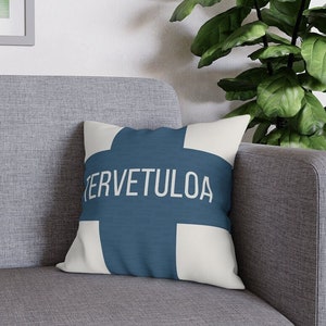 Suomi Finland Pillow Case Finnish Decor Finland Living Room Decor Finnish Design Farmhouse Throw Pillow Finnish Accent Cushion Cover