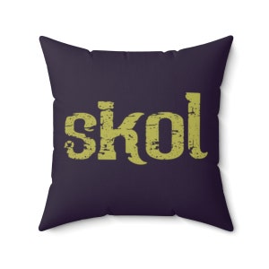 Skol Vikings Pillow Cover | Minnesota Skol Gift * Pride Decor * Fan Gift * Skol Men’s Home * Room * Bedroom * Dorm Decor * Throw Pillow
