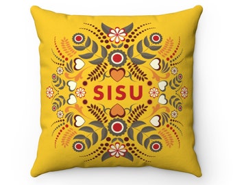 Sisu Pillow Cover Scandinavian Decor Finnish Gift Nordic Gift Scandinavian Folk Art Finnish Sisu Swedish Gift Sisu Gift