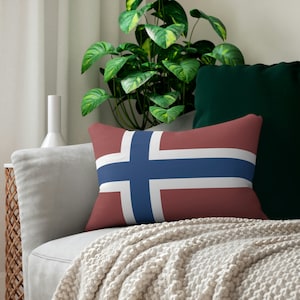 Norwegian Flag Lumbar Pillow | Decorative Pillow Cover | Norway Gift * Scandinavian Decor * Scandinavian Throw Pillows * Nordic Decor