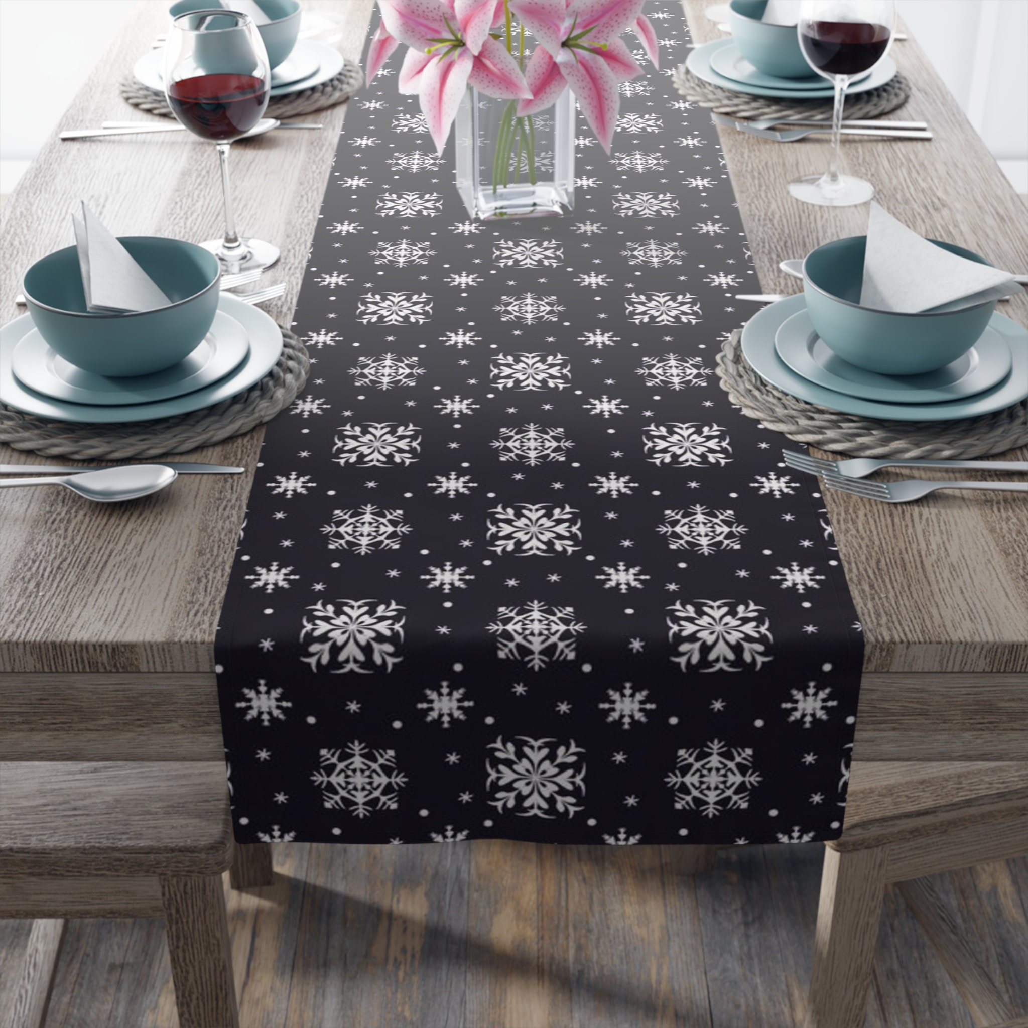 Nordic Table Runner Scandinavian Decor Tablerunner Nordic Pattern Print Dining Room Table Decor Scandinavian Kitchen Decor Housewarming Gift