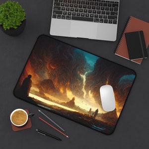 Vanaheim Desk Mat | Norse Pagan Desk Decor Pad * Norse Accessories * Mythology Mousepad * God of War * Freya Freyr Gods * Norse Gods