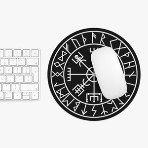 Vegvisir Mouse Pad Wayfinder Viking Compass  Norse Pagan Symbol Desk Accessory Office Accessory Runic Sign Norse Decor