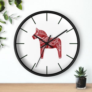 Dala Horse Clock | Swedish Dala Horse * Swedish Decor * Nordic Decor * Swedish Gifts * Scandinavian Decor * Scandinavian Gift * Nordic Gifts