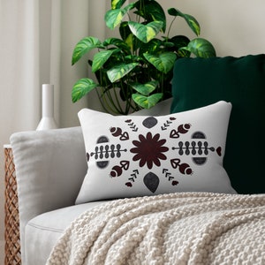 Nordic Folk Art Lumbar Pillow Scandinavian Decor Swedish Decor Nordic Throw Pillow Scandinavian Pillow Case Norwegian Folk Art Decor