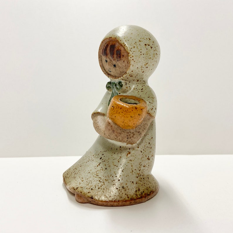 Vintage Speckled Art Pottery Girl Figure 1960s Uctci Japan Etsy