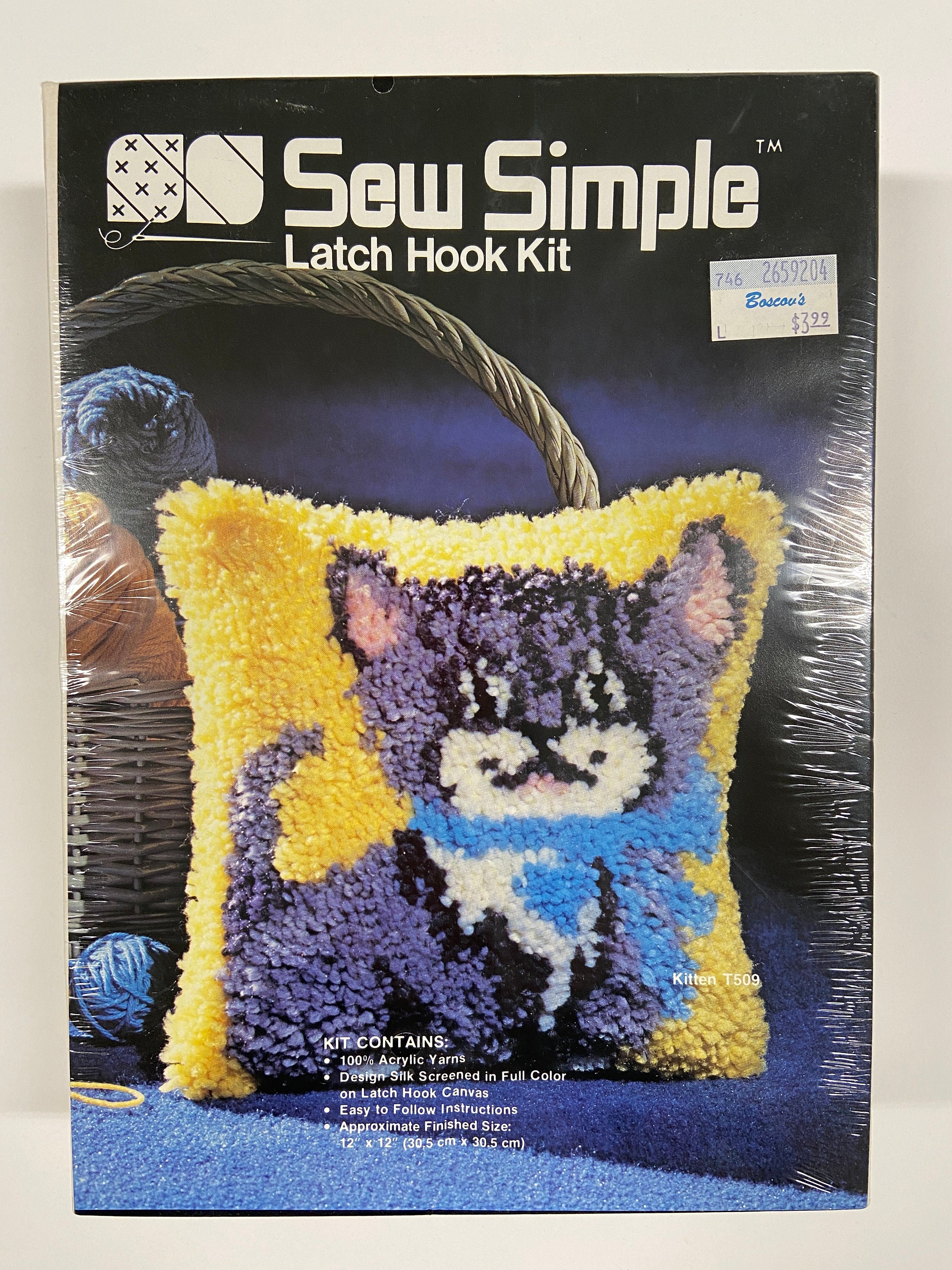 kingsea Latch Hook Kit for Adults, DIY Crochet Yarn Rug with Pattern  Printed Latch Hook Rug Kit for Kids, Latch Hook Kit for Beginners, Cat, 20  x 15