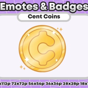 Gold Cent Metallic Symbol Token/Coin Channel Points Role Icons or Badges - Twitch Youtube Discord Emote Kawaii - Winner Badge