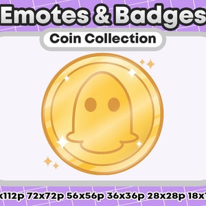 Gold Ghost Metallic Token/Coin Channel Points Role Icons or Badges - Twitch Youtube Discord Emote Kawaii - Winner Badge