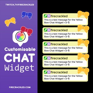 Yellow Bow Twitch Chat Widget - Animated - Works with OBS Studio, StreamElements, and StreamLabs