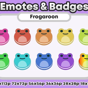 10x Frogaroon Dessert Froggy Emote, Channel Points, Role Icons or Sub/ Bit Badges - Twitch Youtube Discord Emote Kawaii
