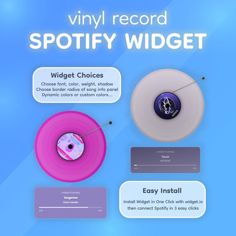 Customizable Spotify Stream Widget - Dynamic Album Colors, OBS Studio ...