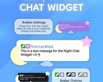 Starry Celestial Chat Widget - Vertical & Horizontal Widget for Streamers- Twitch and Youtube - Animated Messages - OBS, SE.Live, StreamLabs
