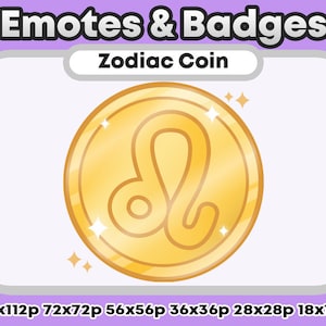 Gold Leo Metallic Zodiac Token Channel Points/ Emote / Role Icons or Badges - For Twitch Youtube Discord Emote (Kawaii Winner Badge)