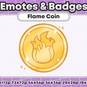 Gold Metallic Fire Token/Flame Token Channel Points Role Icons or Badges - Twitch Youtube Discord Emote Kawaii Winner Badge