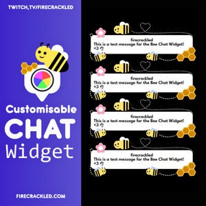 Bee & Honey Twitch Chat Widget - Animated - Works with OBS Studio, StreamElements, and StreamLabs