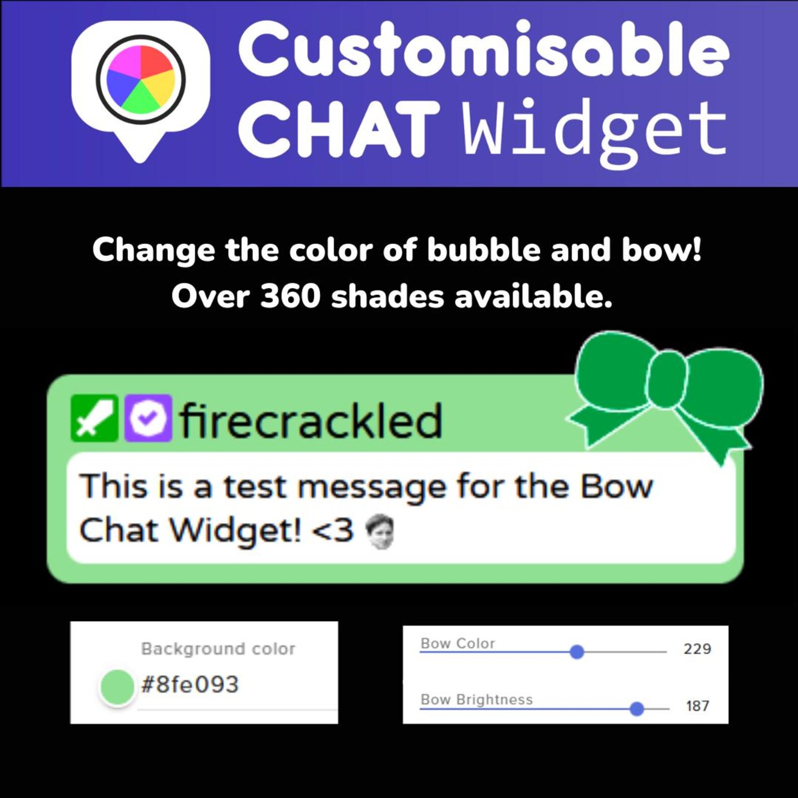 Green Bow Twitch Chat Widget - Animated - Works With OBS Studio ...