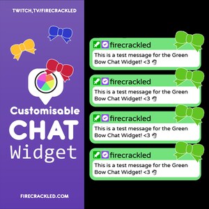 Green Bow Twitch Chat Widget - Animated - Works with OBS Studio, StreamElements, and StreamLabs