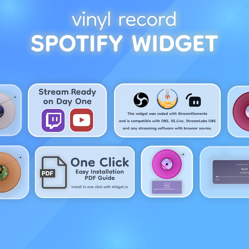 Customizable Spotify Stream Widget - Dynamic Album Colors, OBS Studio ...