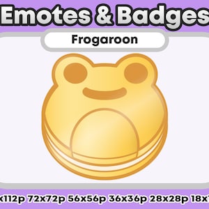 Gold Metallic Frogaroon Dessert Froggy Emote, Channel Points, Role Icons, Sub/Bit Badges -Tokens/Coins- Twitch Youtube Discord Emote Kawaii