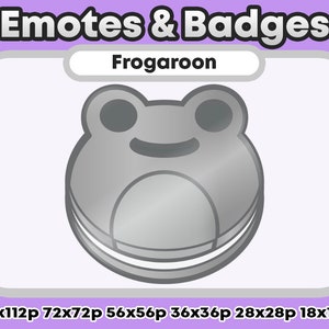 Silber Metallic Frogaroon Dessert Froggy Emote, Channel Punkte, Rolle Icons, Sub/Bit Badge -Tokens/Coins - Twitch Youtube Discord Emote Kawaii