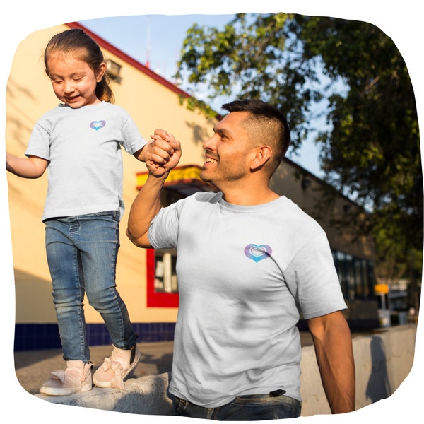 Matching organic white T-shirts for the family printed in France