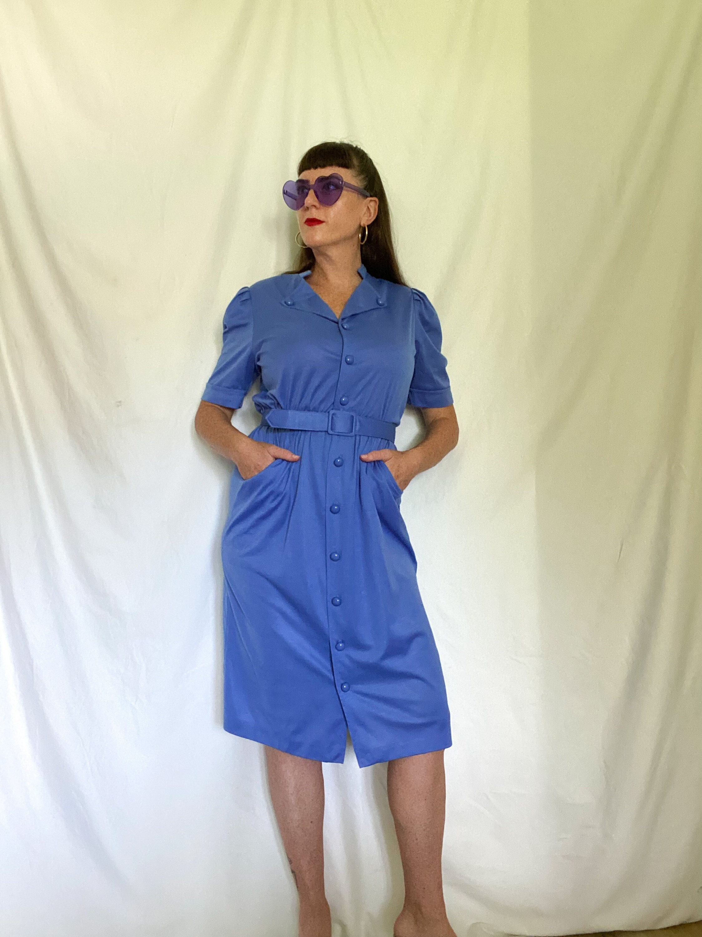 XCvintage Vintage Cerulean Blue Dress with Pockets