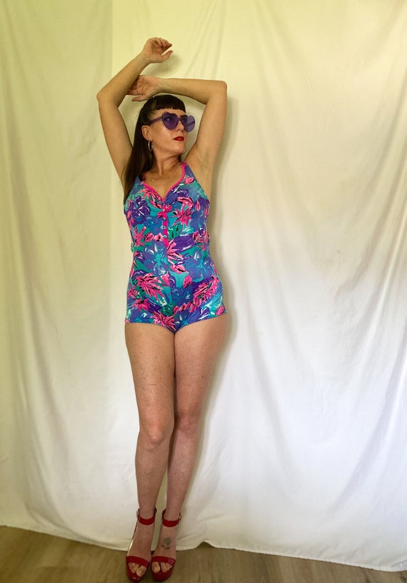 Vintage Floral One Piece Swimsuit