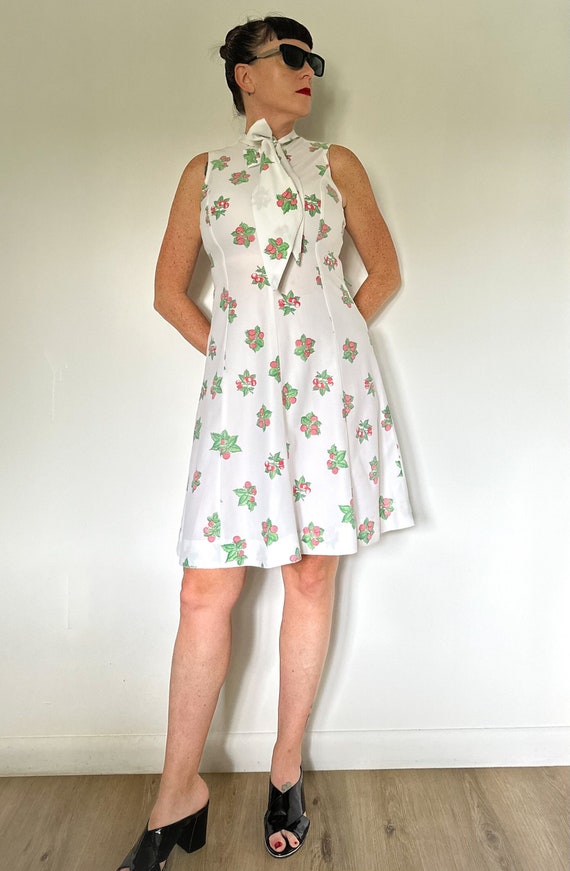 Vintage Cherry-Raspberry Print Dress