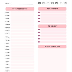 Minimalist Bubble Gum Daily, Weekly, Monthly Planner
