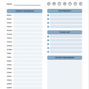 Minimalist Slate Daily, Weekly, Monthly Planner Template
