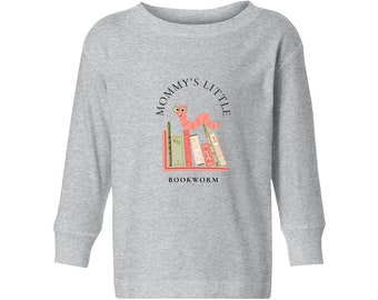 Mommy's Little Bookworm Toddler Long-Sleeved Tee