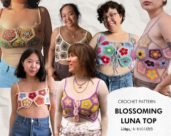 Blossoming Luna Top Crochet Pattern – ** PATTERN ONLY **