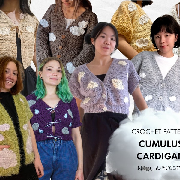 Modello cardigan cumulo all'uncinetto – ** SOLO MODELLO **