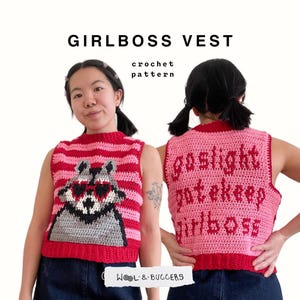 GIRLBOSS VEST crochet pattern ** PDF only **