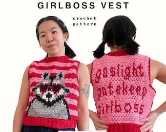 GIRLBOSS VEST crochet pattern ** PDF only **