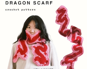 ウール＆バガーズによるドラゴンスカーフかぎ針編みパターン **PDFのみ**