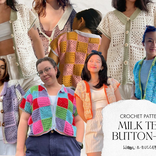 Milk Tea Button-Up Crochet Pattern **PDF PATTERN ONLY**