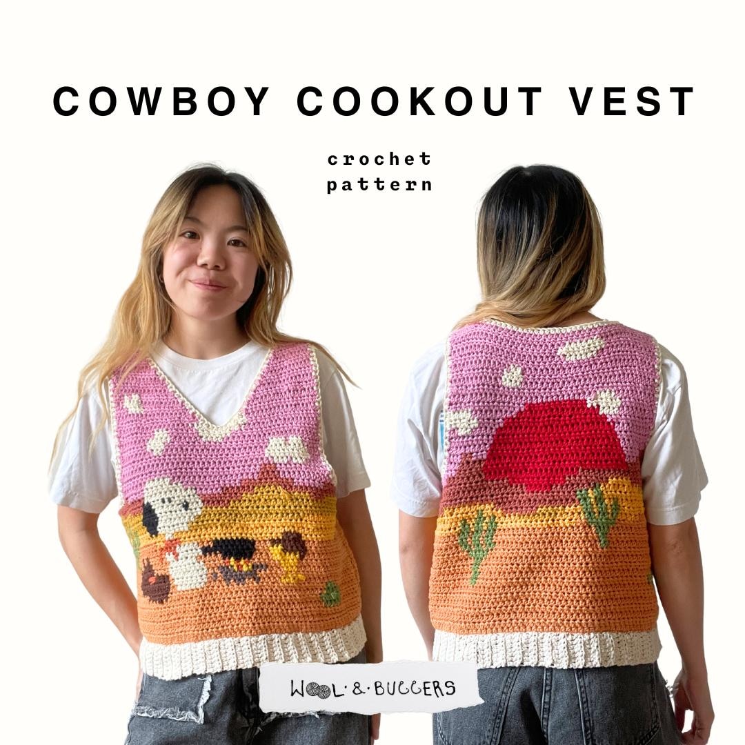 Cowboy Cookout Crochet Vest – PATTERN ONLY - Etsy