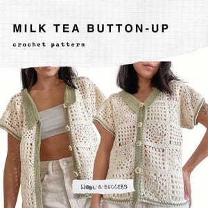 Milk Tea Button-Up Crochet Pattern **PDF PATTERN ONLY**