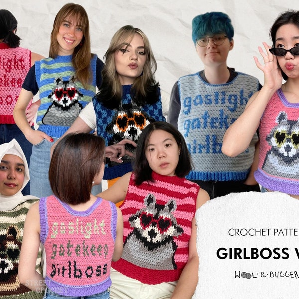 GIRLBOSS VEST crochet pattern ** PDF only **