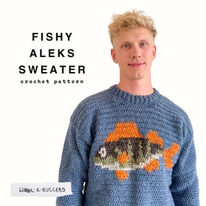 Fishy Aleks Crochet Sweater – ** PATTERN ONLY **