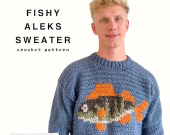 Fishy Aleks Crochet Sweater – ** PATTERN ONLY **