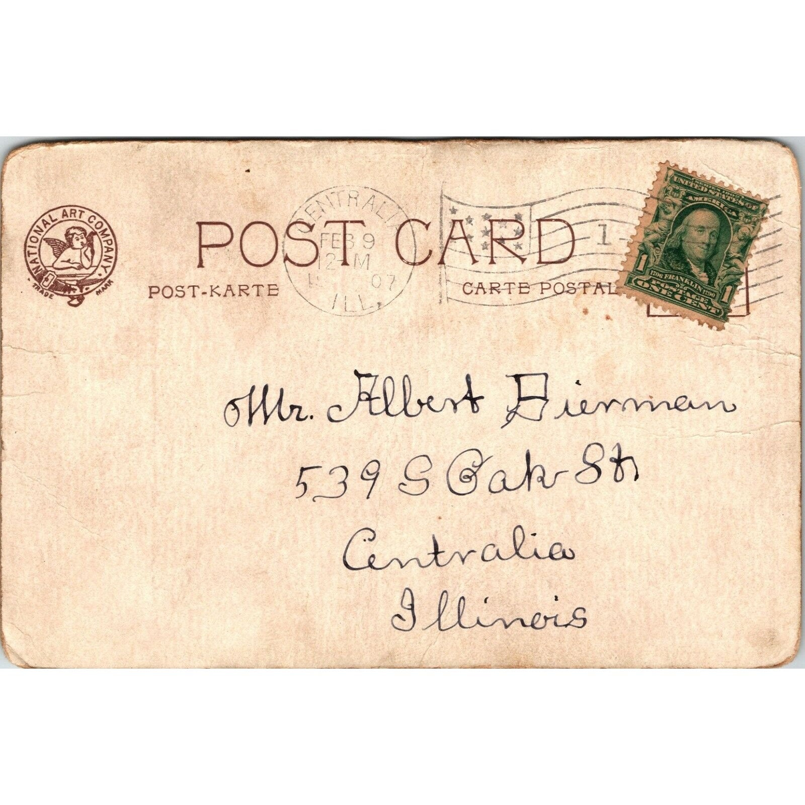 1907 Poker Game Art From the Old Man Undivided Back Postcard