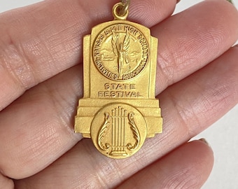 1963 Kansas High School State Musical Festival charme medaille hanger Balfour