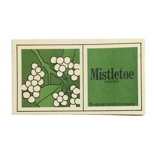 Vintage Bluegate Candle Company Mistletoe Scented Candle Label Tag Brochure Only - No Candle