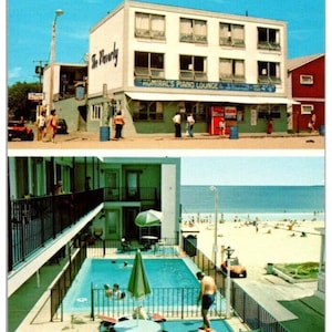 c1970 Vintage Waverly Motel Old Orchard Bch ME Cartolina cromata panoramica non postata